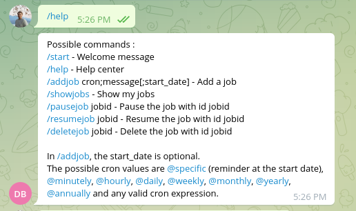 Help command